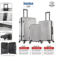 InUSA Vasty 3-pc. Hardside Lightweight Spinner Luggage Set