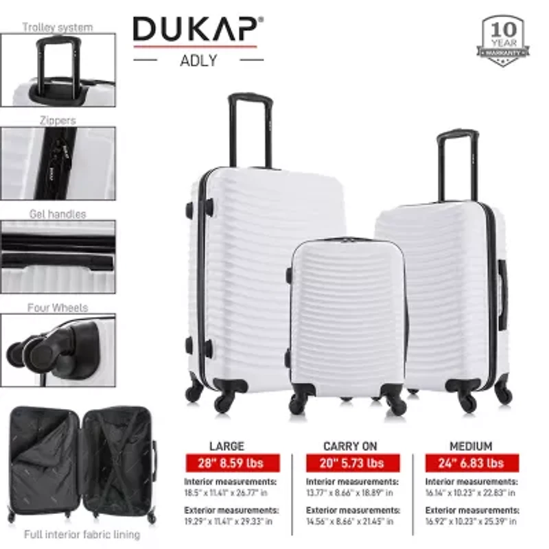 DUKAP Adly 3-pc.Hardside Lightweight Spinner Luggage Set