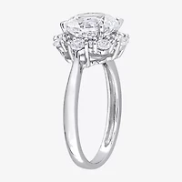 Womens Lab Created White Sapphire 10K Gold Cocktail Ring