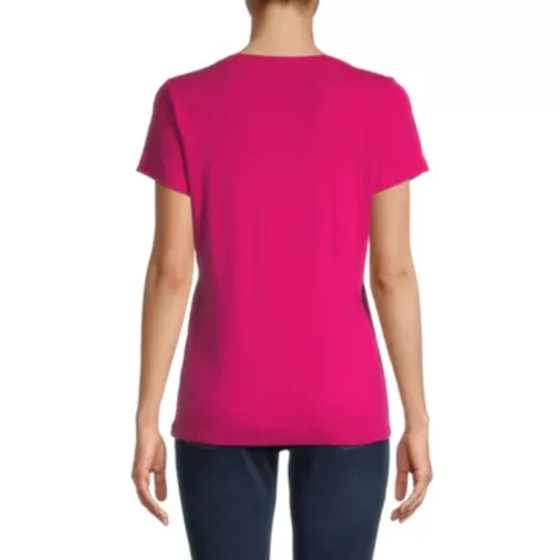 St. John's Bay Womens V Neck Short Sleeve T-Shirt