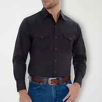 Ely Cattleman Snap Front Mens Long Sleeve Classic Fit Button-Down Shirt