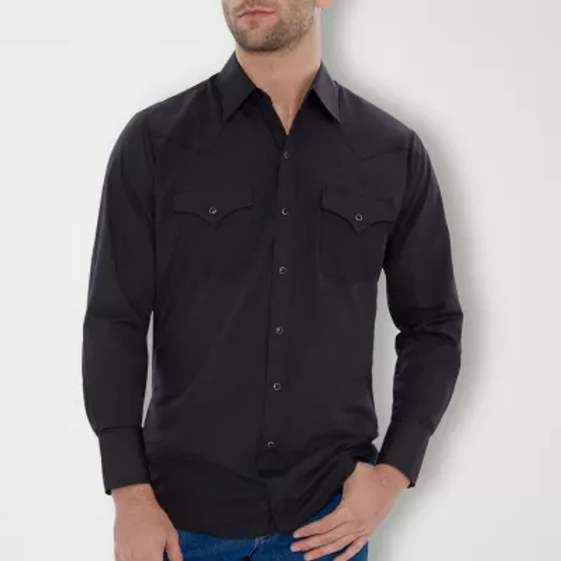 Ely Cattleman Snap Front Mens Long Sleeve Classic Fit Button-Down Shirt