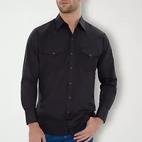Ely Cattleman Snap Front Mens Long Sleeve Classic Fit Button-Down Shirt