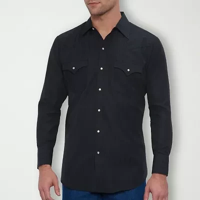 Ely Cattleman Tonal Snap Front Mens Long Sleeve Classic Fit Button-Down Shirt