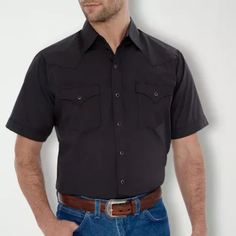 Ely Cattleman Mens Short Sleeve Classic Fit Button-Down Shirt