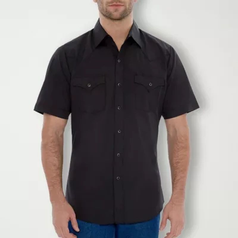 Ely Cattleman Mens Short Sleeve Classic Fit Button-Down Shirt