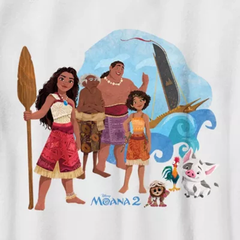 Disney Collection Little & Big Kid Boys Crew Neck Short Sleeve Regular Fit Princess Moana Graphic T-Shirt