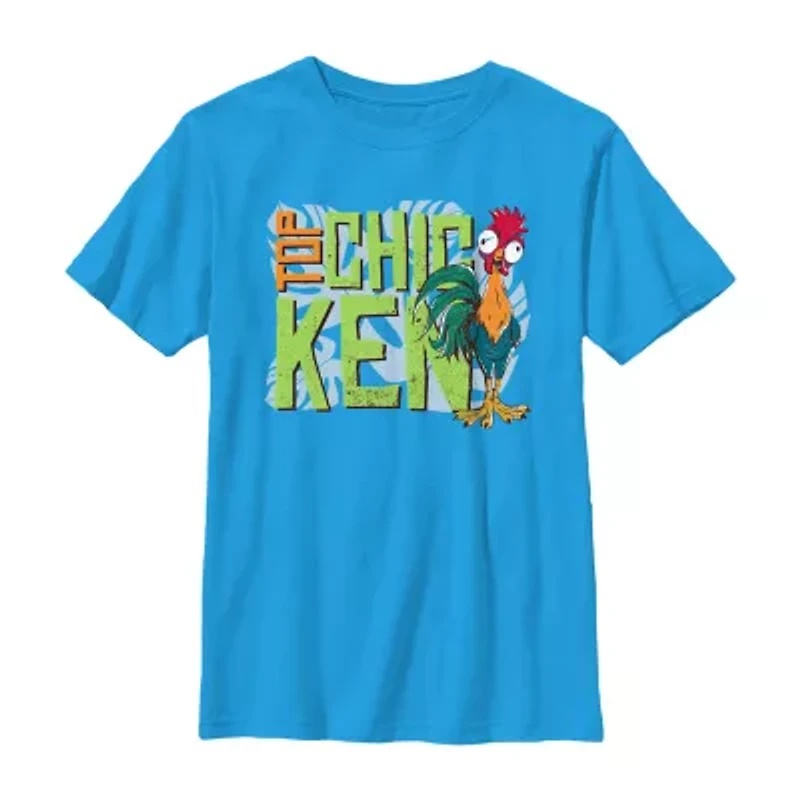 Disney Collection Little & Big Kid Boys Crew Neck Short Sleeve Moana Graphic T-Shirt