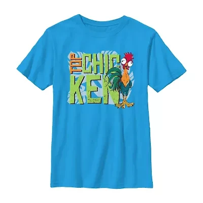 Disney Collection Little & Big Kid Boys Crew Neck Short Sleeve Moana Graphic T-Shirt