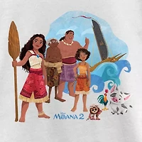 Disney Collection Little & Big Kid Girls Crew Neck Short Sleeve Regular Fit Princess Moana Graphic T-Shirt