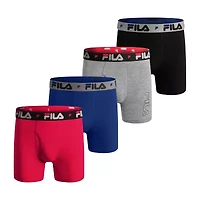 FILA Stretch Fly Mens 4 Pack Boxer Briefs Fm312bxcs25amz