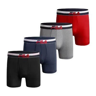 FILA Perfomance Mesh Pouch Mens 4 Pack Boxer Briefs Fm412bxpmp1amz