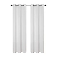 Regal Home Vista Embossed Grommet Top Energy Saving Blackout Set of 2 Curtain Panel