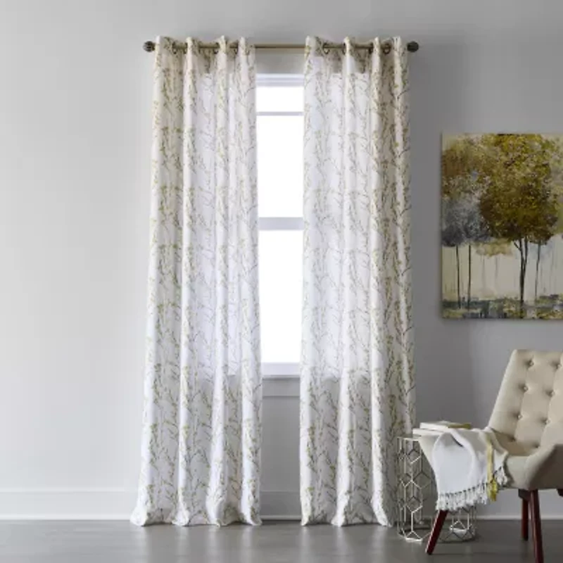 Regal Home Ayden Blossom Grommet Top Energy Saving Blackout Single Curtain Panel