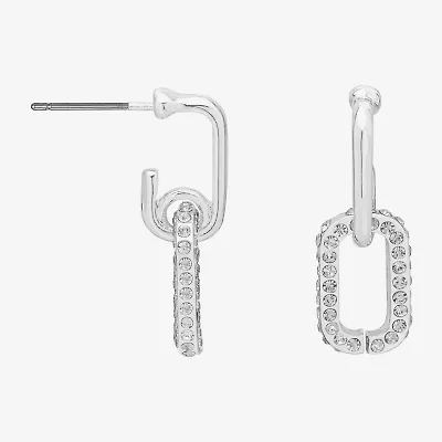Bijoux Bar Delicates Womens Glass Paperclip Drop Earrings