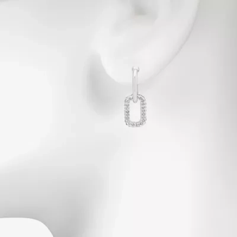Bijoux Bar Delicates Womens Glass Paperclip Drop Earrings