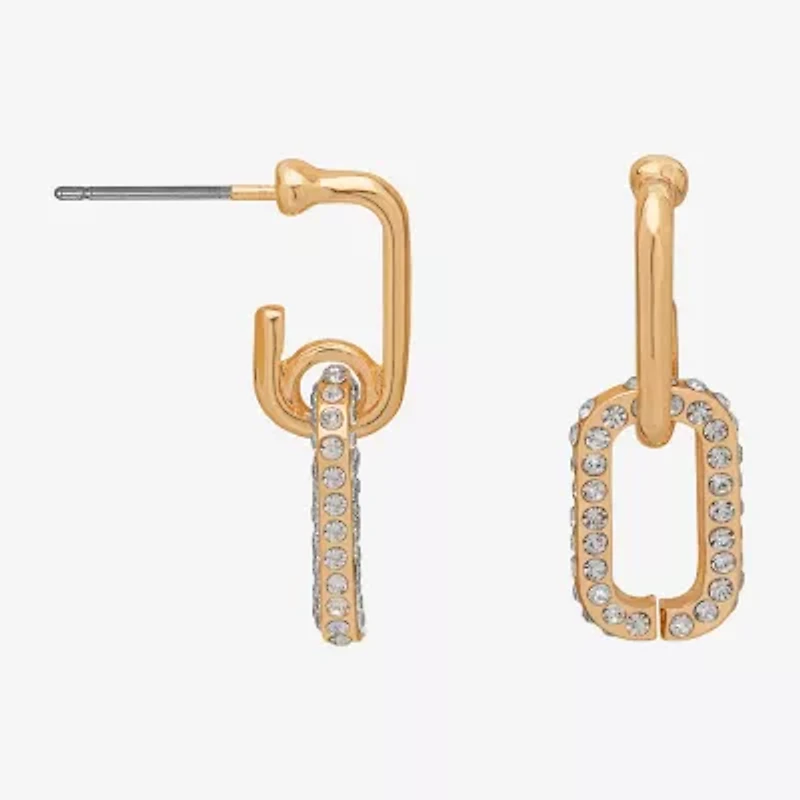 Bijoux Bar Delicates Womens Glass Paperclip Drop Earrings