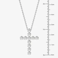 Floating Diamonds (F / Vs2) Womens 2 CT. T.W. Lab Grown White Diamond 14K White Gold Cross 18 Inch Pendant Necklace