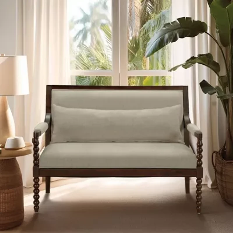 Martha Stewart Pad-Arm Upholstered Loveseat
