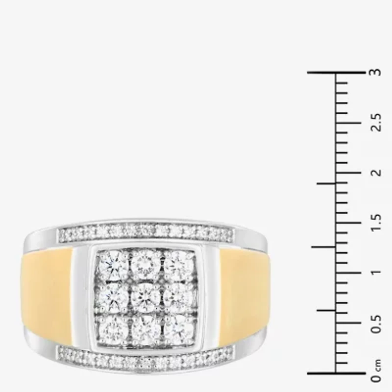Mens Cubic Zirconia 14K Gold Over Silver Sterling Fashion Ring