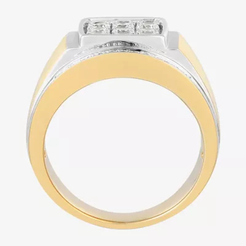 Mens Cubic Zirconia 14K Gold Over Silver Sterling Fashion Ring