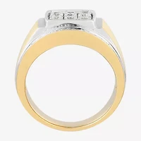 Mens Cubic Zirconia 14K Gold Over Silver Sterling Fashion Ring