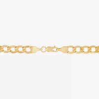 Made Italy Womens 10K Gold 7.5 Inch Hollow Curb Chain Bracelet
