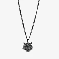 Mens Green Cubic Zirconia Stainless Steel Hypoallergenic 26 Inch Pendant Necklace