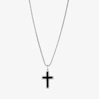Mens Stainless Steel Cross Hypoallergenic 26 Inch Pendant Necklace