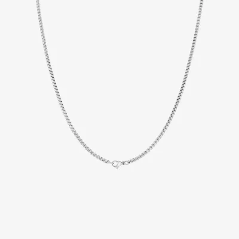 Mens Black Zircon Stainless Steel Anchor Skull Hypoallergenic 26 Inch Pendant Necklace