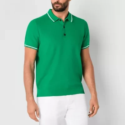 St. John's Bay Polo Mens Short Sleeve Button Polo Sweater