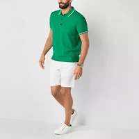St. John's Bay Polo Mens Short Sleeve Button Polo Sweater