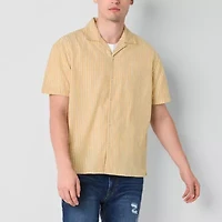 Arizona Mens Short Sleeve Striped Camp Shirt