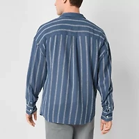 Arizona Mens Long Sleeve Textured Button-Down Shirt