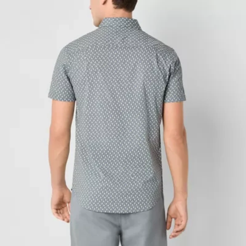 mutual weave Mens Short Sleeve Regular Fit Button-Down Shirt