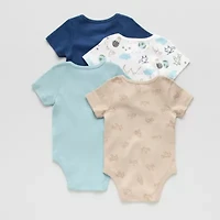 Okie Dokie Baby Boys Crew Neck Short Sleeve Rib 4-pc. Bodysuit