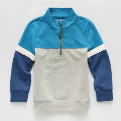 Okie Dokie Toddler & Little Boys High Neck Long Sleeve Casual Quarter-Zip Pullover
