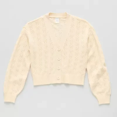 Thereabouts Little & Big Kid Girls Long Sleeve Button Cardigan