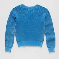 Thereabouts Little & Big Kid Girls V Neck Long Sleeve Pullover Sweater