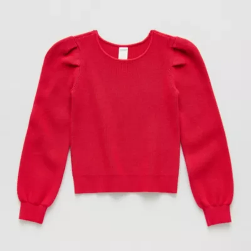 Thereabouts Little & Big Kid Girls Scoop Neck Long Sleeve Pullover Sweater