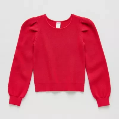 Thereabouts Little & Big Kid Girls Scoop Neck Long Sleeve Pullover Sweater