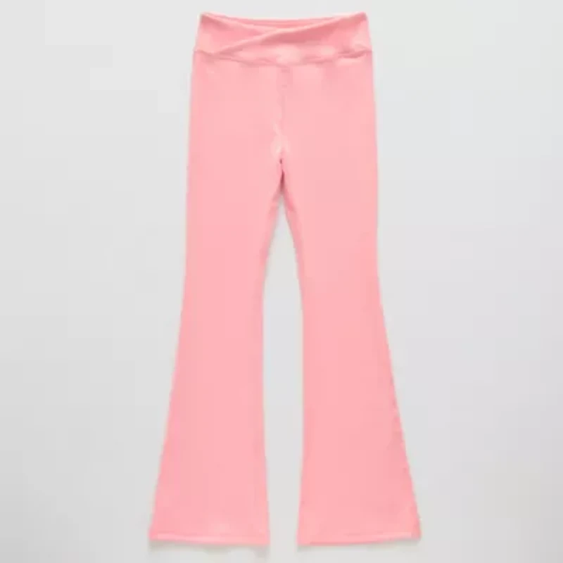 Xersion Rib Little & Big Kid Girls Quick Dry High Rise 26 1/2" Active Flare Full Length Leggings