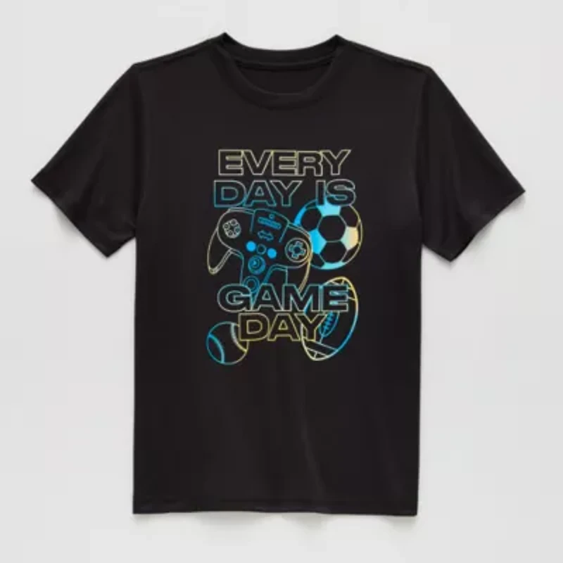 Xersion Performance Little & Big Kid Boys Crew Neck Short Sleeve Regular Fit Graphic T-Shirt