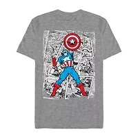 Mens Short Sleeve Captain America Graphic T-Shirt