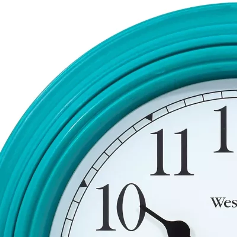 Westclox 9" Teal Round Simplicity Wall Clock