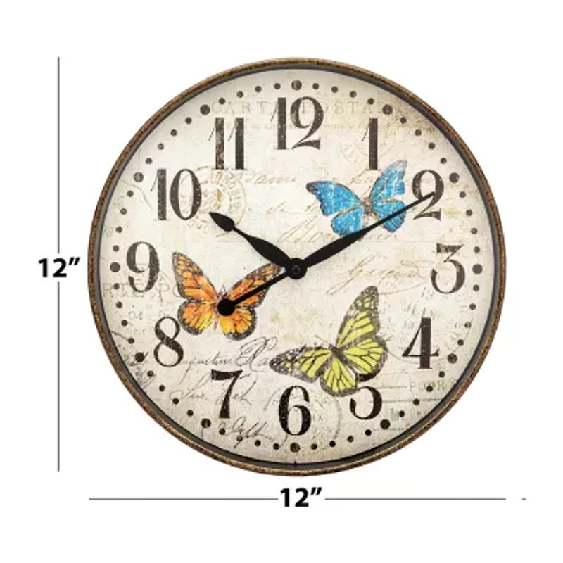 Westclox 12" Round Butterfly Wall Clock