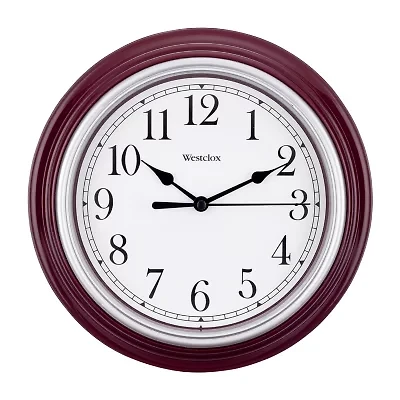 Westclox 9" Burgundy Round Wall Clock