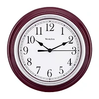 Westclox 9" Burgundy Round Wall Clock