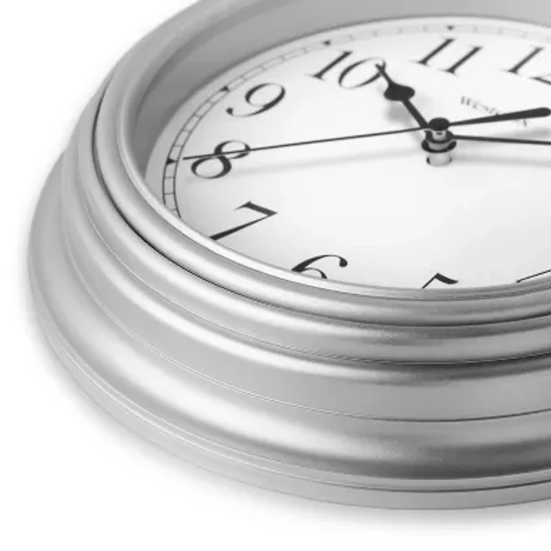 Westclox 9" Silver Round Analog Wall Clock