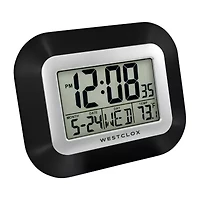 Westclox Digital Lcd Day &And Temperature Wall Clock